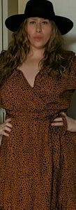 Brown printed bohemian feel dress,worn once.